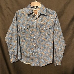 Boys Roper Pearl Snap Shirt (L)